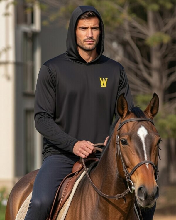 Long Sleeve Hooded Shirt Black