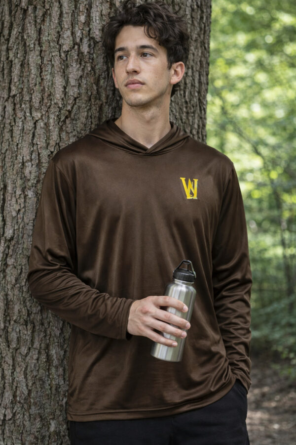 Long Sleeve Hooded Shirt Major Brown